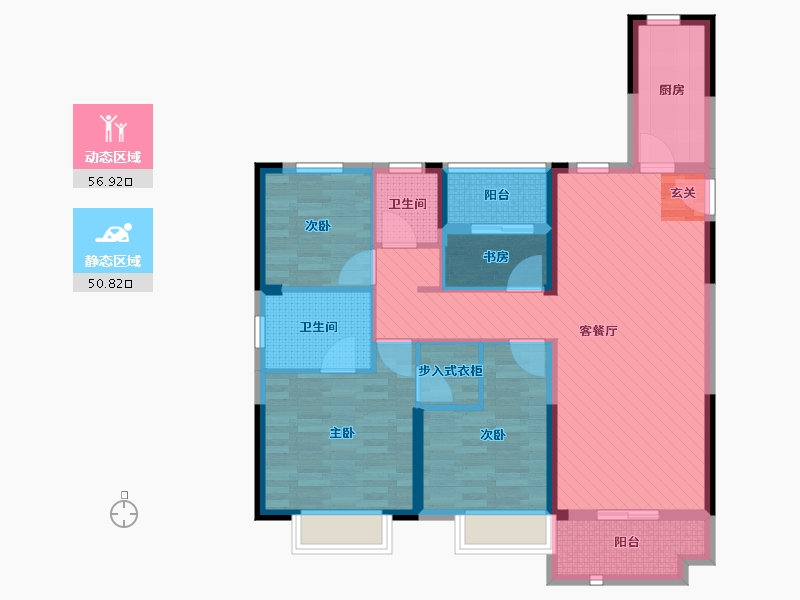 浙江省-嘉兴市-孔雀城荷院-94.16-户型库-动静分区