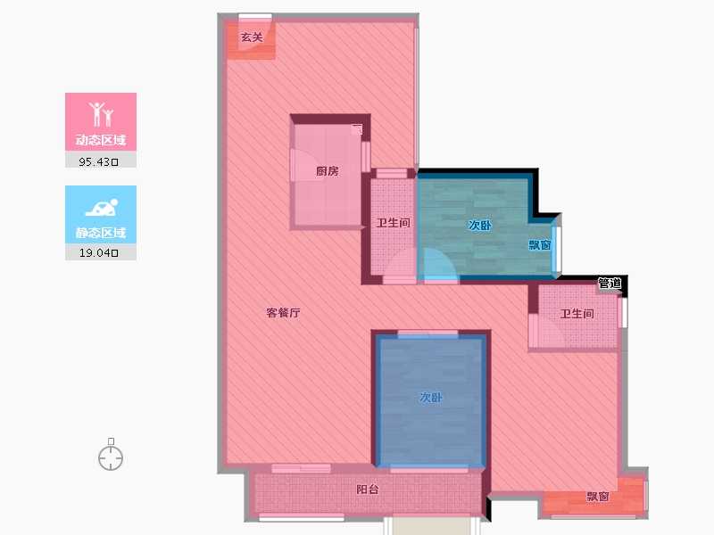 广东省-东莞市-新世纪颐龙湾二期-91.22-户型库-动静分区