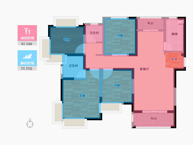 江苏省-苏州市-万业湖墅金典-101.60-户型库-动静分区