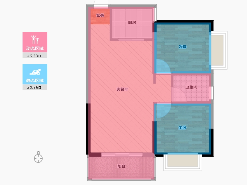 湖北省-十堰市-芙蓉华府-58.69-户型库-动静分区