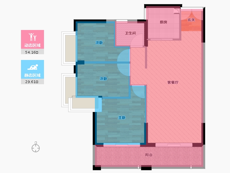 湖南省-郴州市-新贵华城-三期-73.95-户型库-动静分区