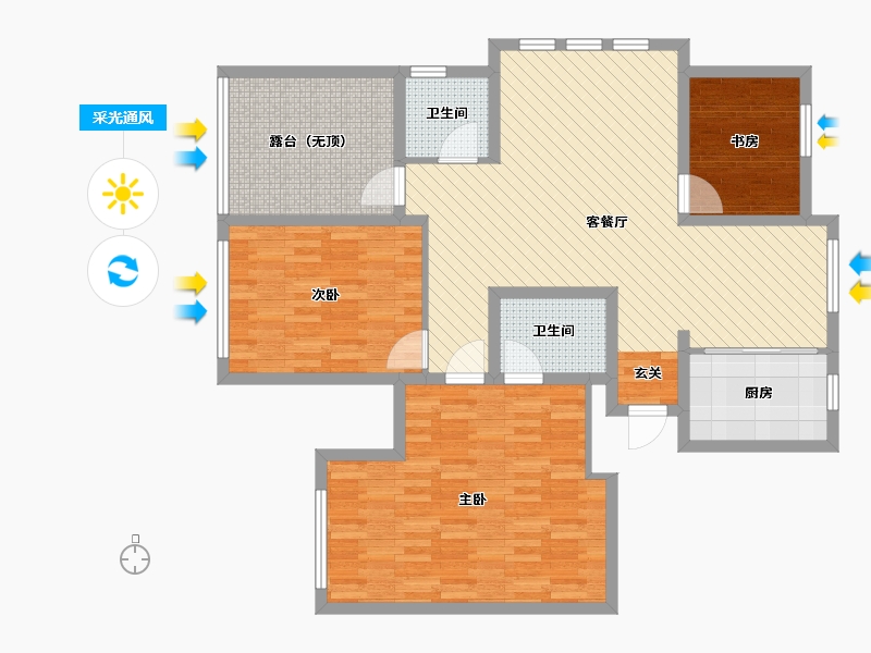 浙江省-嘉兴市-常和景苑-112.80-户型库-采光通风