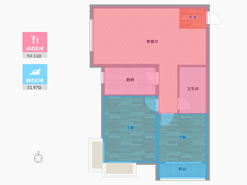 山东省-烟台市-福山银座-72.97-户型库-动静分区