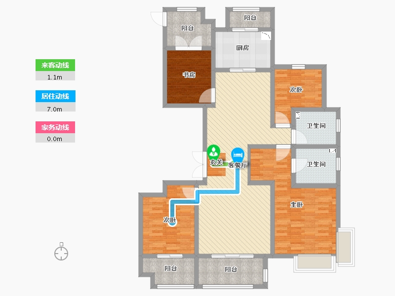 黑龙江省-哈尔滨市-新城公馆-119.52-户型库-动静线