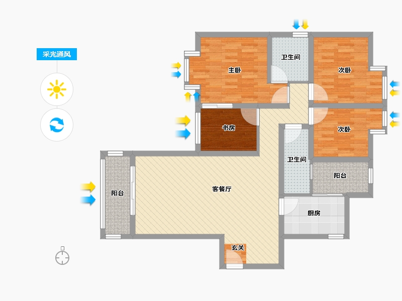 贵州省-毕节市-同辉花园-98.69-户型库-采光通风