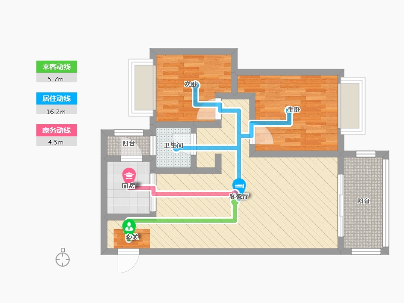 四川省-成都市-德坤竹韵坊-61.64-户型库-动静线