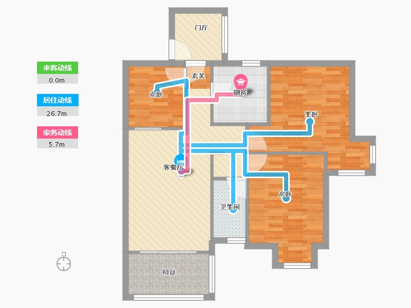 四川省-成都市-华润橡树湾B区-77.31-户型库-动静线