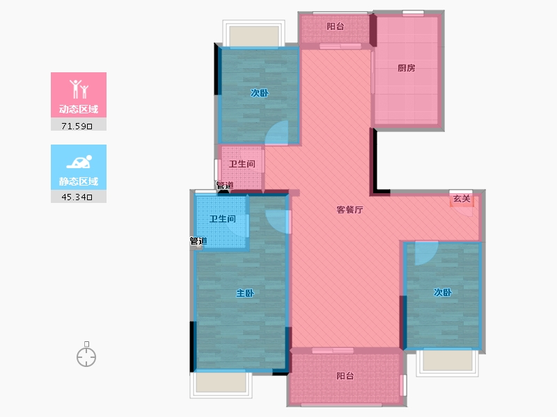 贵州省-遵义市-公园天下-104.01-户型库-动静分区