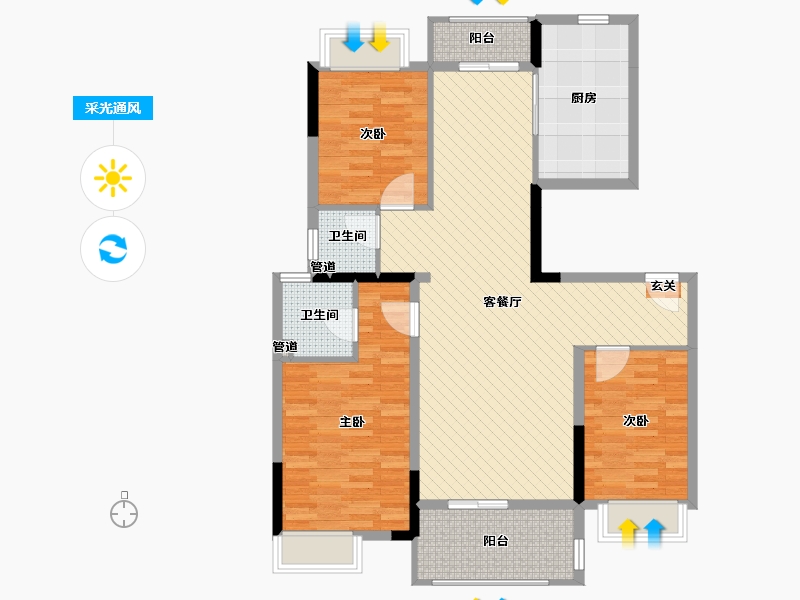 贵州省-遵义市-公园天下-104.01-户型库-采光通风