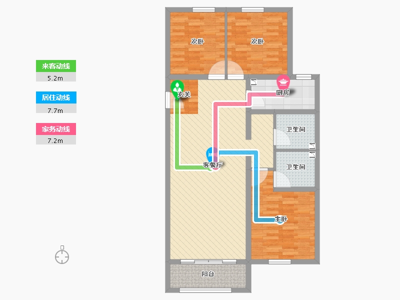 河北省-张家口市-书香丽景-90.87-户型库-动静线