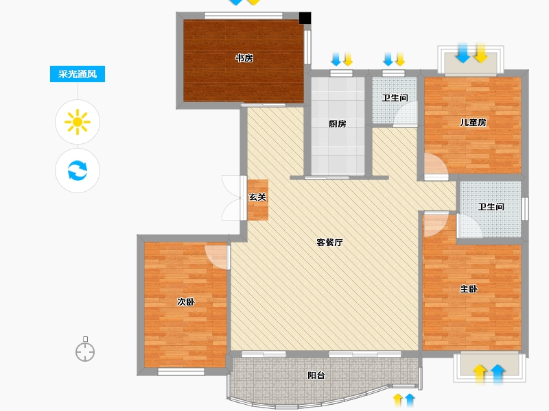 安徽省-安庆市-七里香溪-117.43-户型库-采光通风