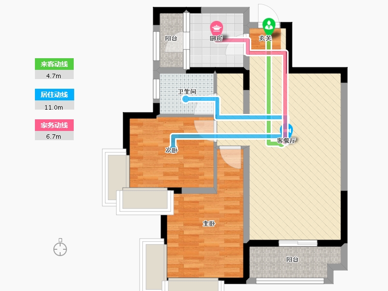 四川省-成都市-樟菊园-66.58-户型库-动静线