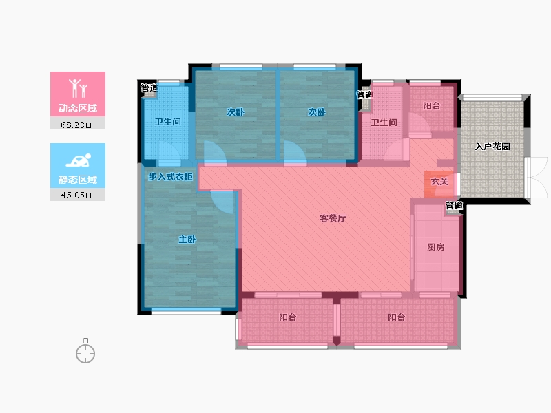 湖南省-郴州市-泊富君庭-108.55-户型库-动静分区