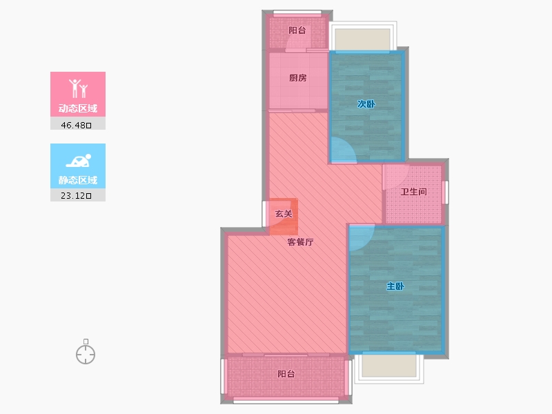 湖北省-武汉市-美林青城-62.10-户型库-动静分区