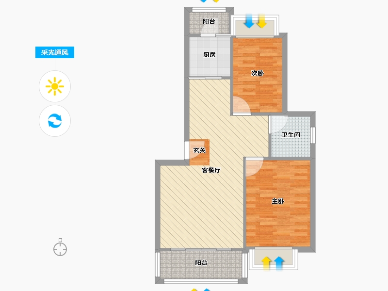 湖北省-武汉市-美林青城-62.10-户型库-采光通风