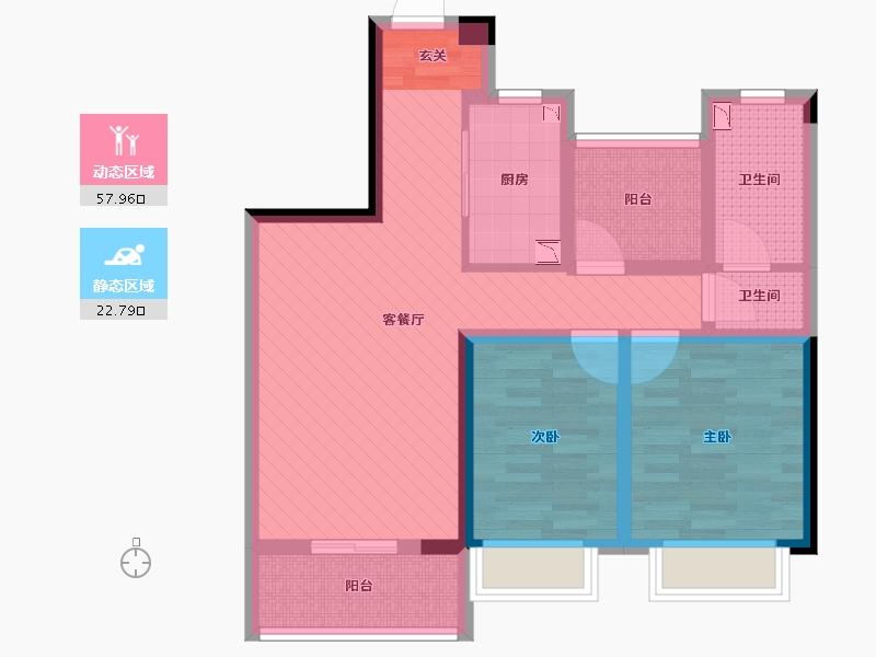 安徽省-合肥市-合肥市依澜雅居-69.00-户型库-动静分区