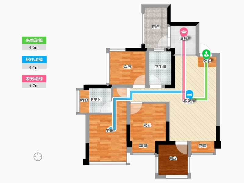 四川省-成都市-大陆美地-74.00-户型库-动静线