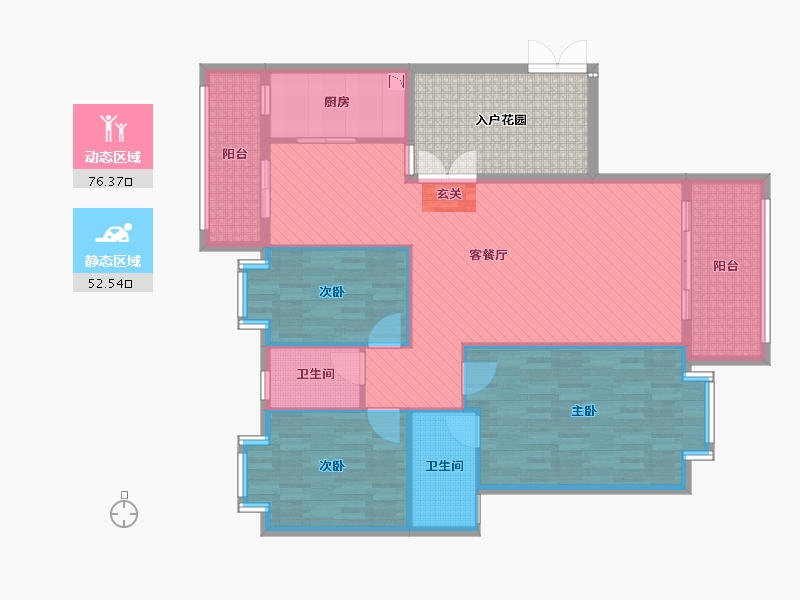 广东省-佛山市-向明苑-128.27-户型库-动静分区