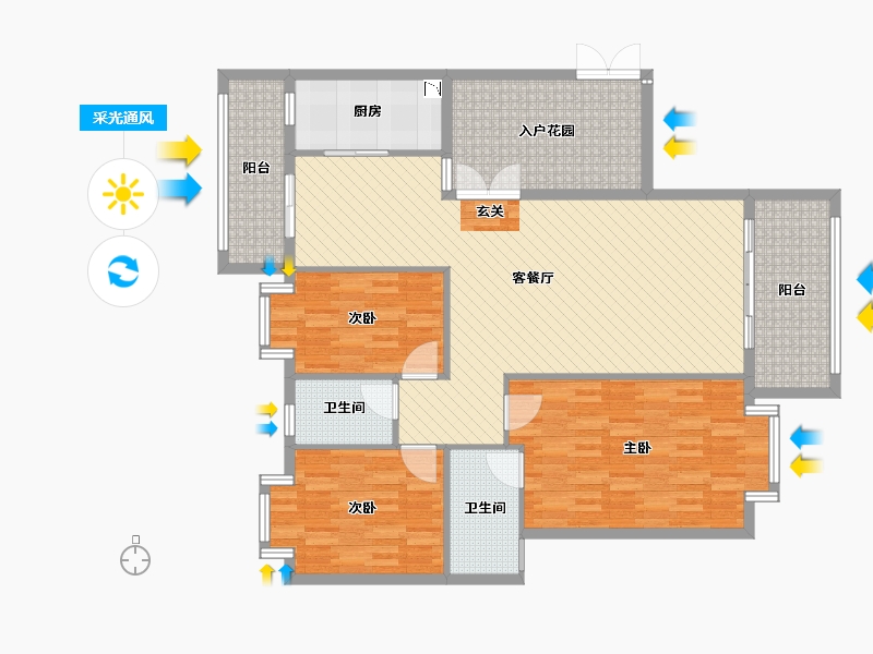 广东省-佛山市-向明苑-128.27-户型库-采光通风