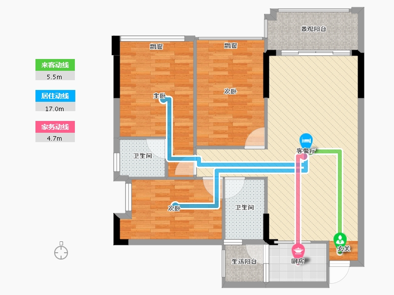 广东省-阳江市-中兴名志铂金湾-91.11-户型库-动静线