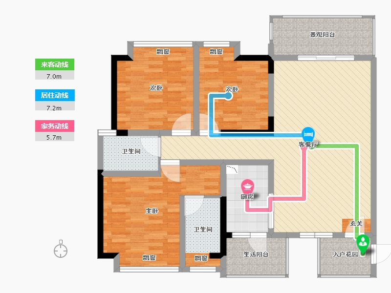 四川省-成都市-鼎盛南苑-104.10-户型库-动静线