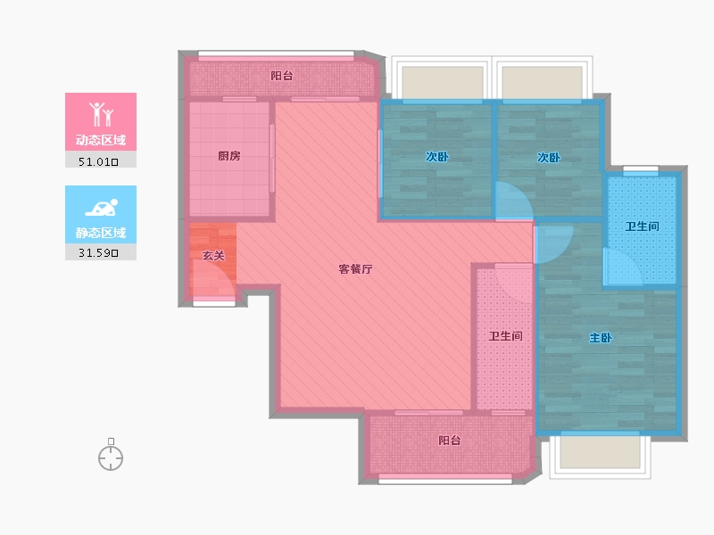 广东省-深圳市-宝瑞轩-73.37-户型库-动静分区