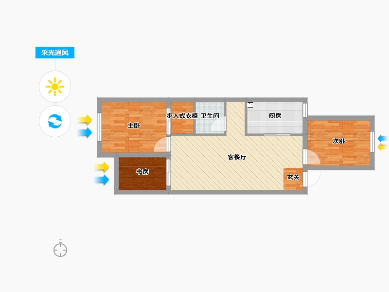 北京-北京市-天璞家园-62.07-户型库-采光通风