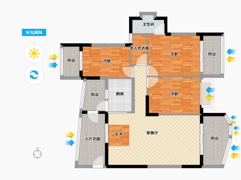 广东省-东莞市-大坪公寓-106.54-户型库-采光通风