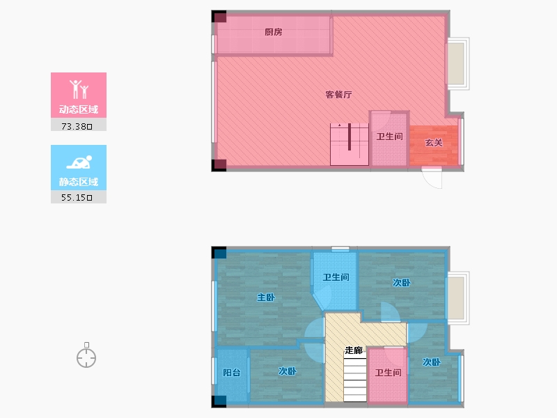 福建省-厦门市-龙湖春江郦城-124.77-户型库-动静分区