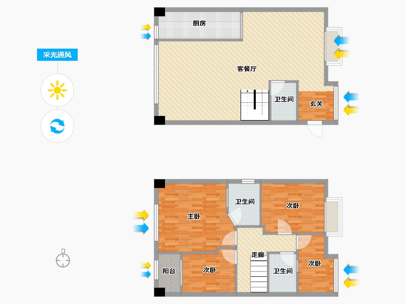 福建省-厦门市-龙湖春江郦城-124.77-户型库-采光通风