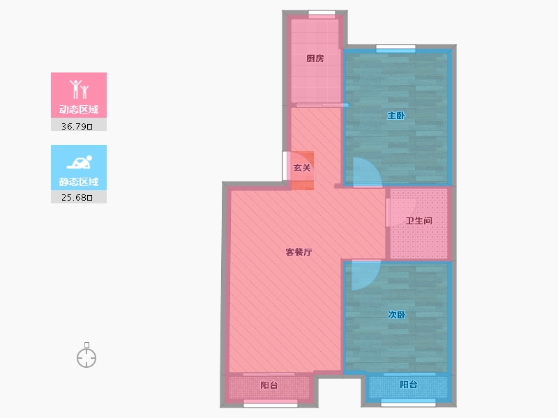 北京-北京市-领秀慧谷-55.41-户型库-动静分区