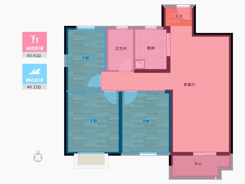 福建省-泉州市-世茂御龙湾-89.00-户型库-动静分区