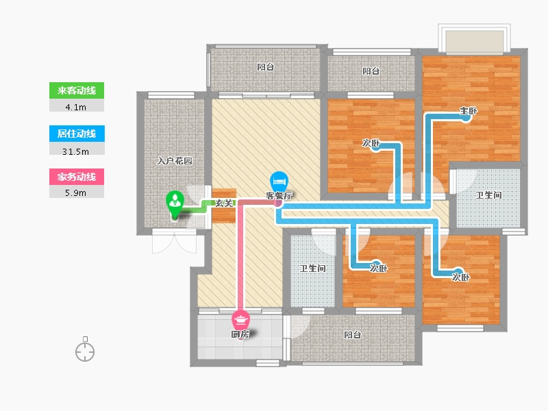 贵州省-贵阳市-清镇市麓湖宫-105.54-户型库-动静线