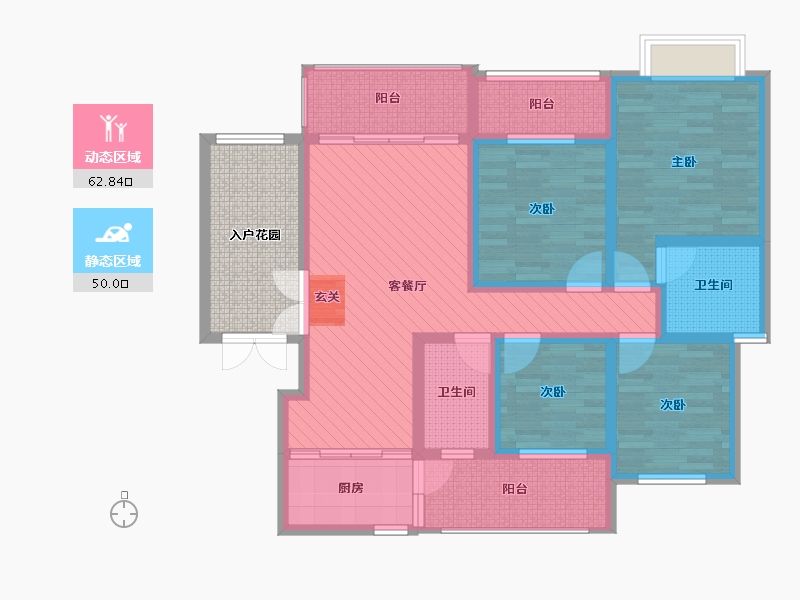 贵州省-贵阳市-清镇市麓湖宫-105.54-户型库-动静分区