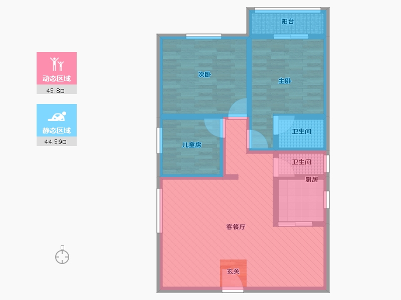 广东省-深圳市-东景花园-77.85-户型库-动静分区