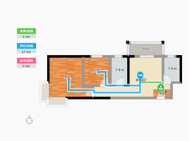 甘肃省-兰州市-雁滩家园-59.00-户型库-动静线