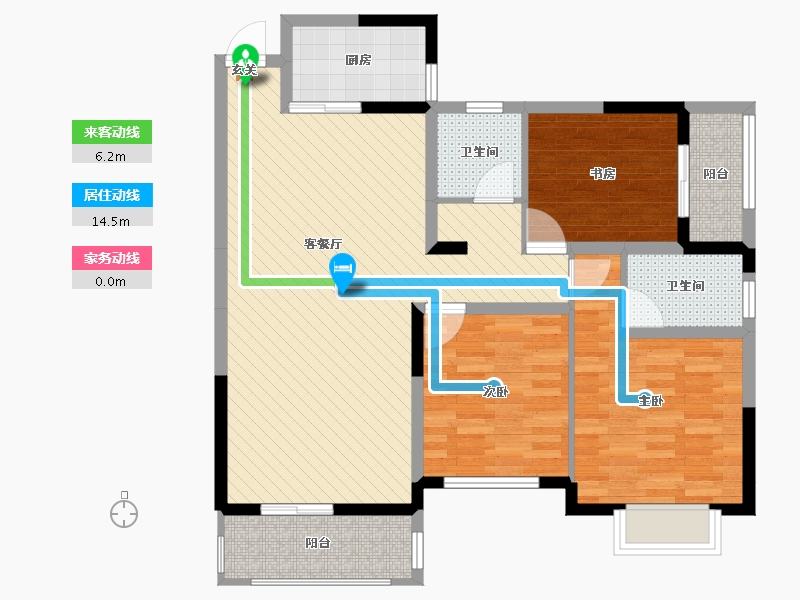 湖南省-衡阳市-花园小区-95.48-户型库-动静线