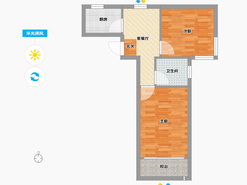 上海-上海市-迎园六坊-40.17-户型库-采光通风