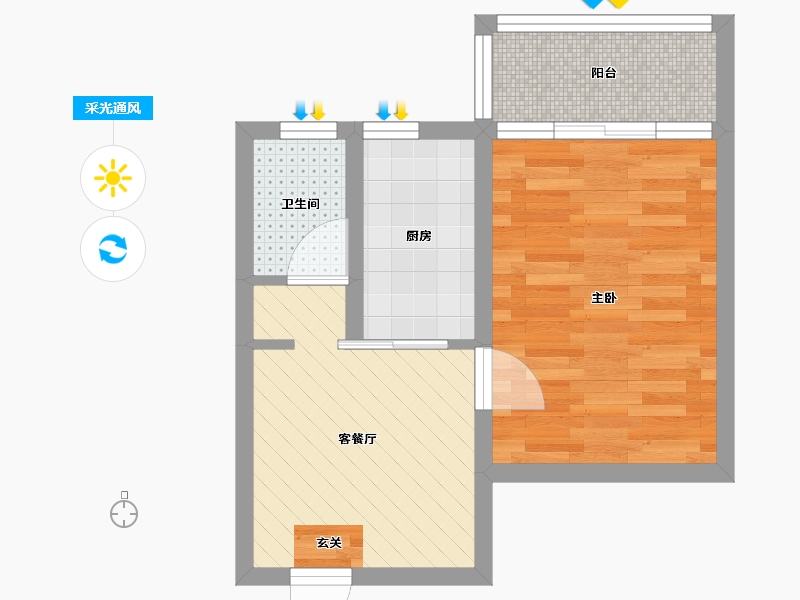 江苏省-无锡市-金海里-35.96-户型库-采光通风