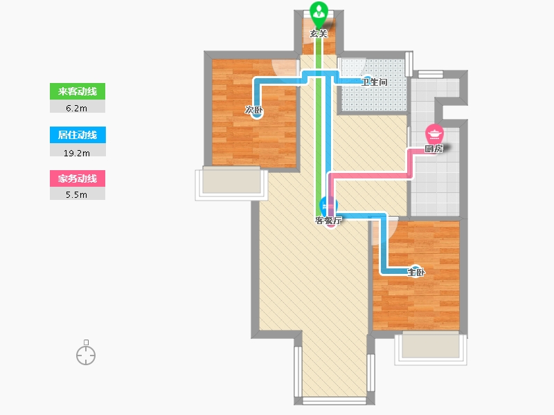 天津-天津市-俊城浅水湾花园22号公寓-61.01-户型库-动静线