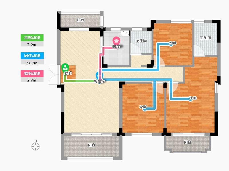 湖南省-长沙市-振业城2期-104.94-户型库-动静线