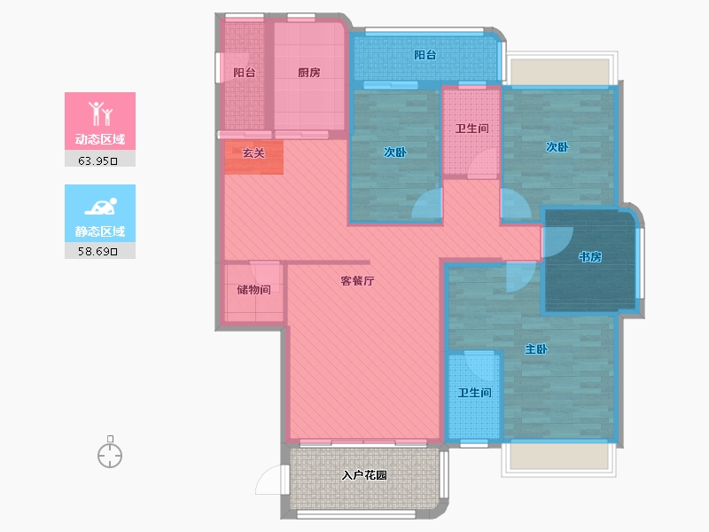 广东省-揭阳市-宏和金水湾-115.78-户型库-动静分区