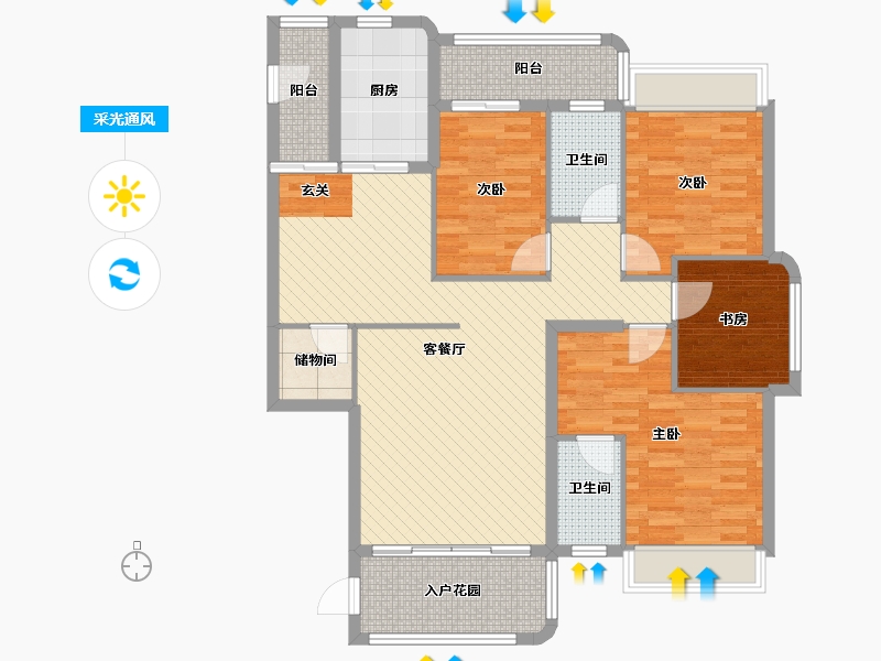 广东省-揭阳市-宏和金水湾-115.78-户型库-采光通风