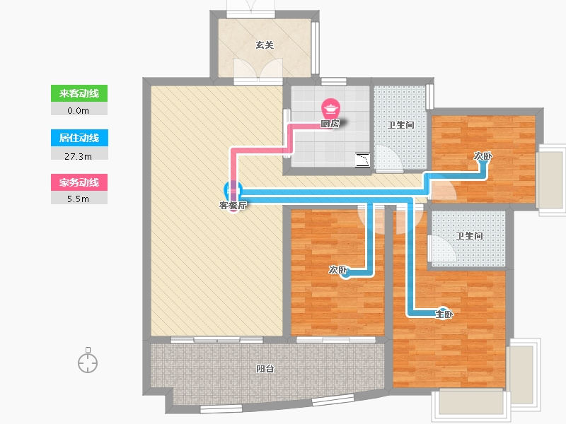 广东省-佛山市-桂丹颐景园-106.32-户型库-动静线