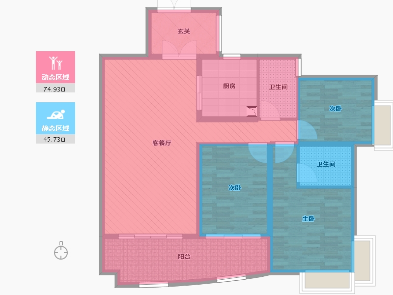 广东省-佛山市-桂丹颐景园-106.32-户型库-动静分区