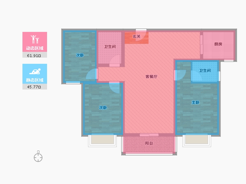 山西省-运城市-萃林佳苑-94.14-户型库-动静分区