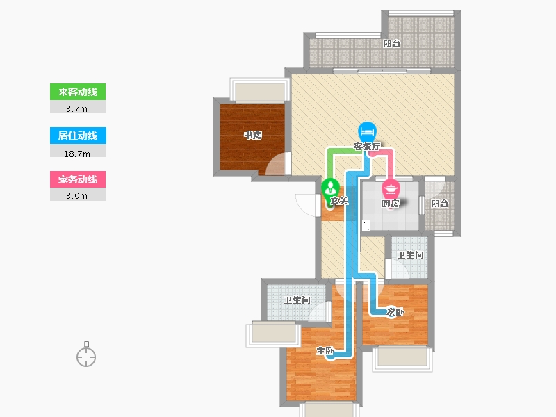 重庆-重庆市-保利堂悦-85.94-户型库-动静线