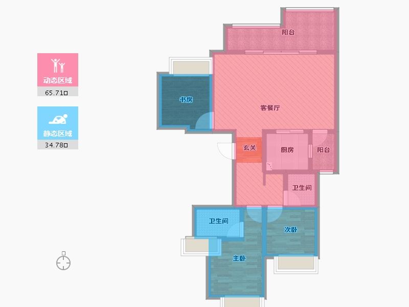 重庆-重庆市-保利堂悦-85.94-户型库-动静分区