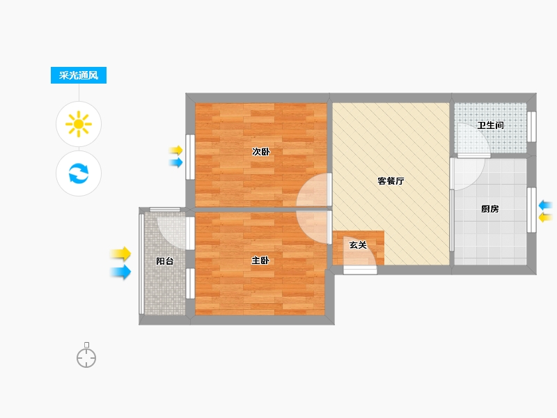 广东省-广州市-汇福楼-41.97-户型库-采光通风