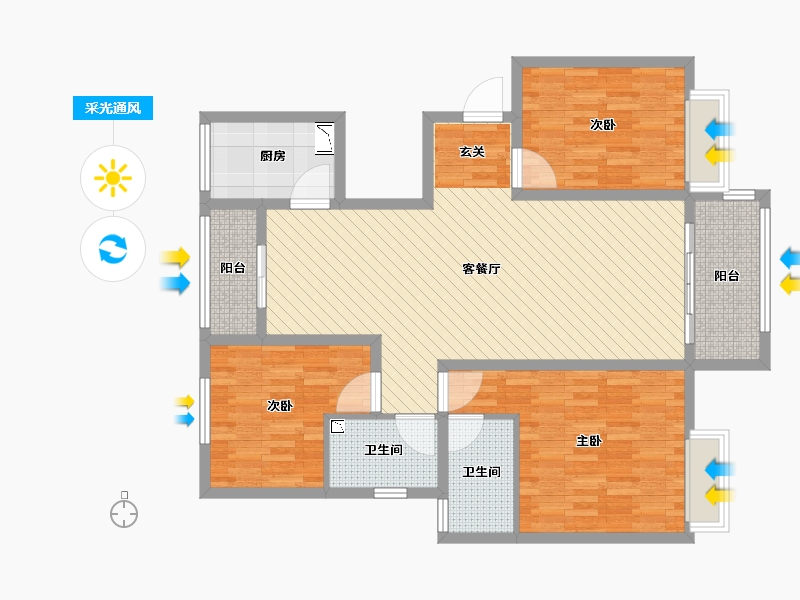 河南省-商丘市-柘城建业联盟新城二期-106.40-户型库-采光通风